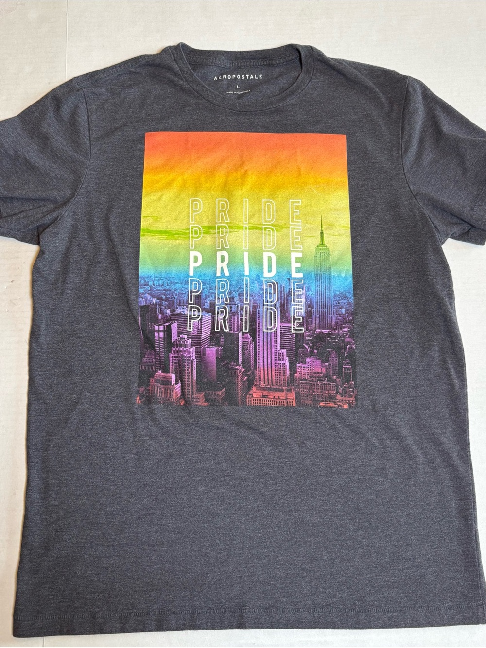 Aeropostale Charcoal Pride Graphic Tee Large T Shirt